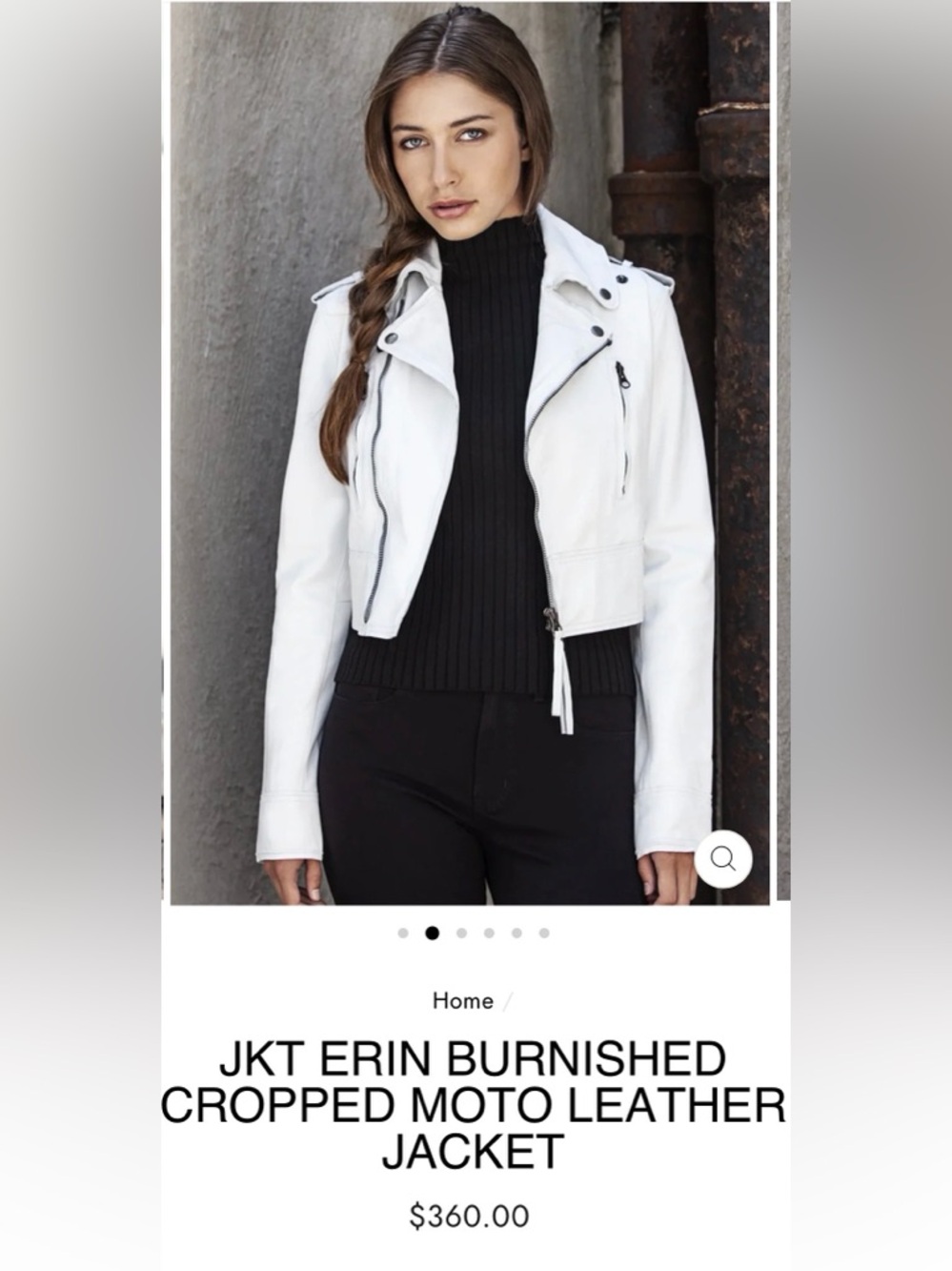 JKT ERIN BURNISHED CROPPED MOTO LEATHER
JACKET Size M